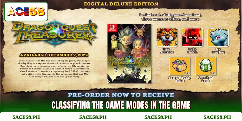 Classifying the game modes in the game