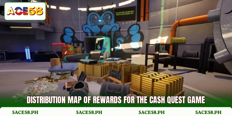 Distribution map of rewards for the cash quest game