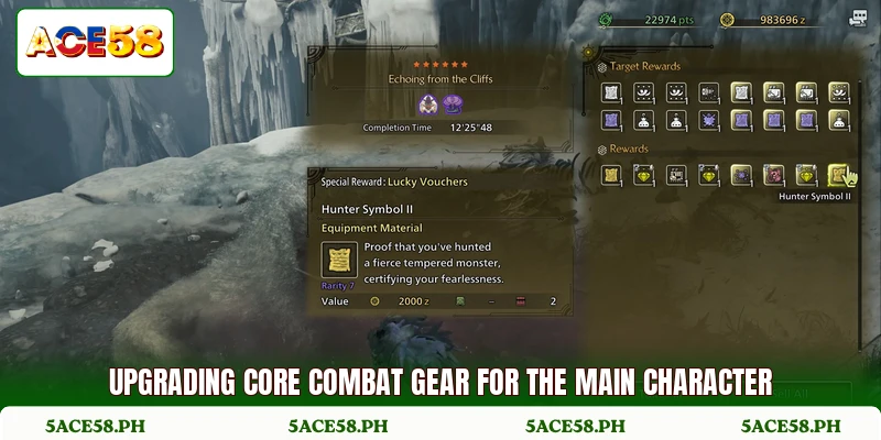 Upgrading core combat gear for the main character