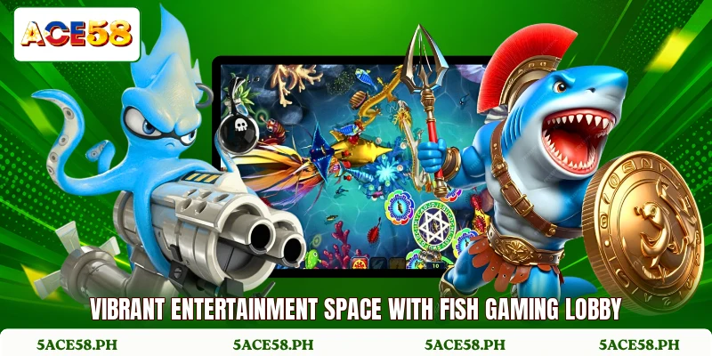 Vibrant entertainment space with fish gaming lobby